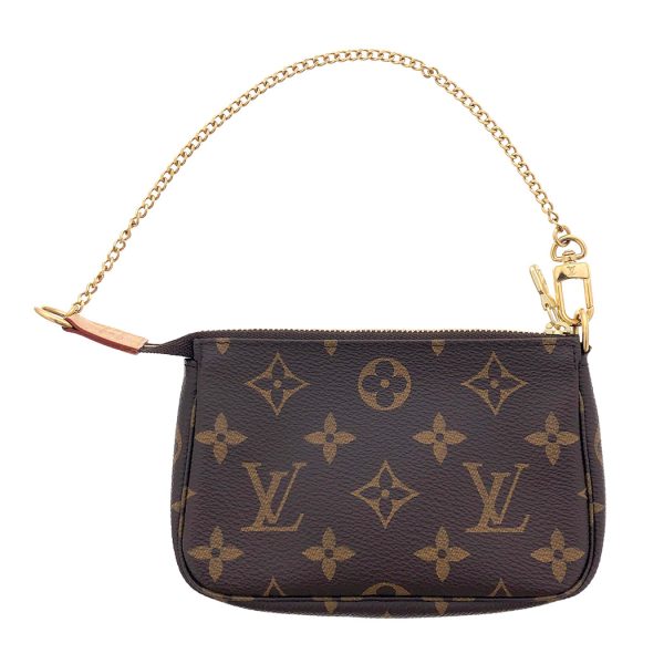 tnk 17786 3 Louis Vuitton Mini Pochette Accessoire Monogram Chain Handbag Brown Accessory Pouch