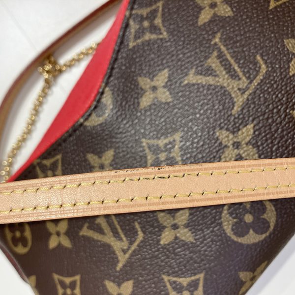 tnk 17832 13 Louis Vuitton Monogram 2way Chain Pochette Brown Cerise Red Shoulder Bag