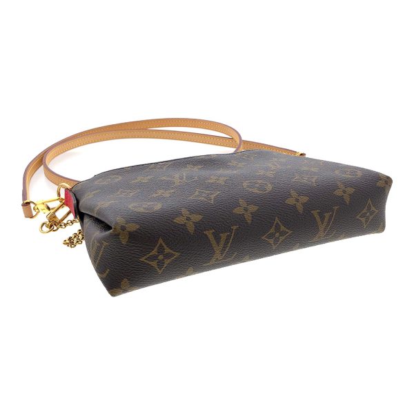 tnk 17832 4 Louis Vuitton Monogram 2way Chain Pochette Brown Cerise Red Shoulder Bag