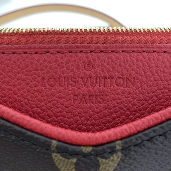 tnk 17832 5 Louis Vuitton Monogram 2way Chain Pochette Brown Cerise Red Shoulder Bag