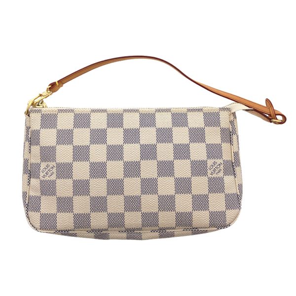 tnk 17847 2 Louis Vuitton Pochette Accessoire Damier Azur Hand Cosmetic White Accessory Pouch