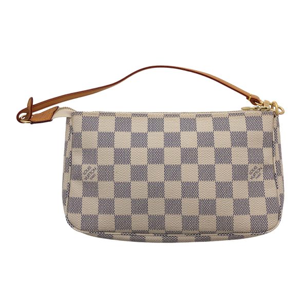 tnk 17847 3 Louis Vuitton Pochette Accessoire Damier Azur Hand Cosmetic White Accessory Pouch