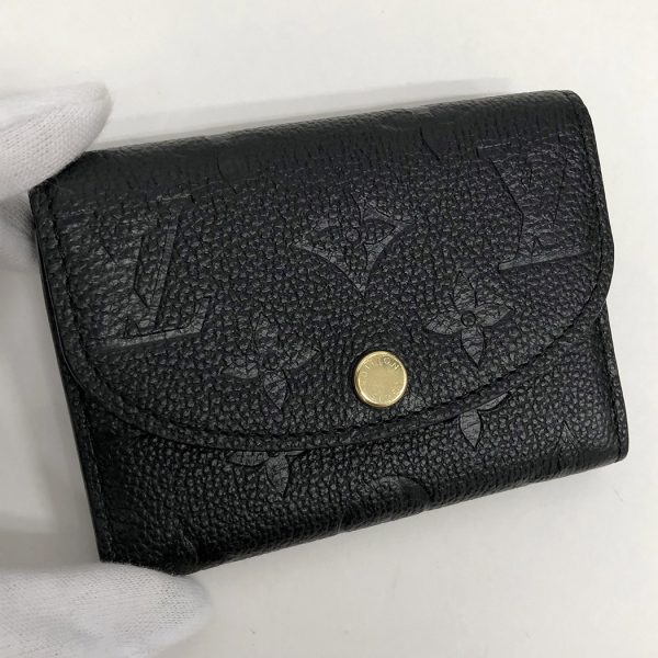 tnk 17910 10 Louis Vuitton Portomonerozari Monogram Implant Leather Bifold Coin Case Noir Black