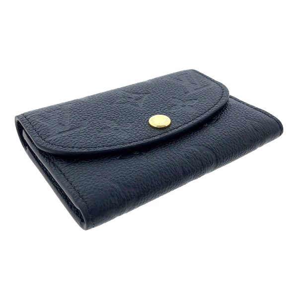 tnk 17910 2 Louis Vuitton Portomonerozari Monogram Implant Leather Bifold Coin Case Noir Black