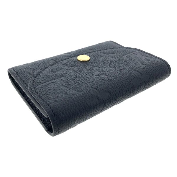 tnk 17910 3 Louis Vuitton Portomonerozari Monogram Implant Leather Bifold Coin Case Noir Black