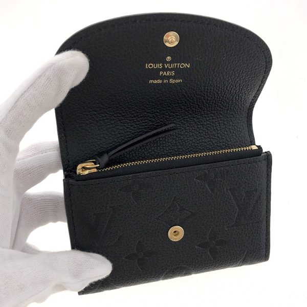 tnk 17910 4 Louis Vuitton Portomonerozari Monogram Implant Leather Bifold Coin Case Noir Black