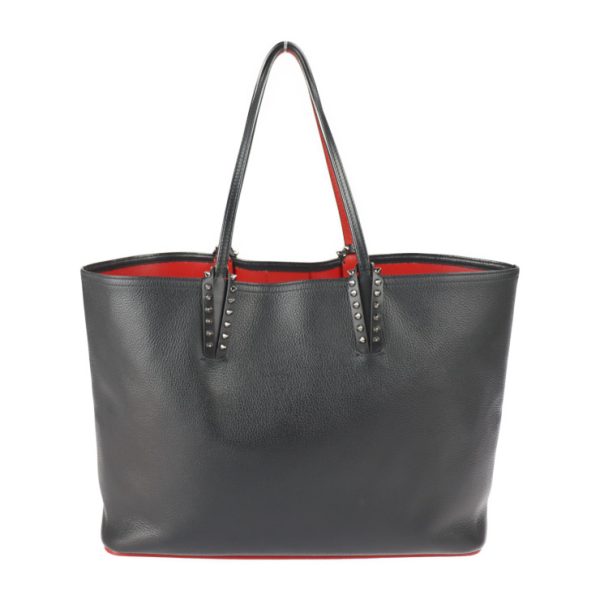 1 Christian Louboutin Cabata Tote Bag Leather Black Red Silver