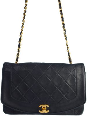 1 Christian Dior Suede Chain Shoulder Bag Black