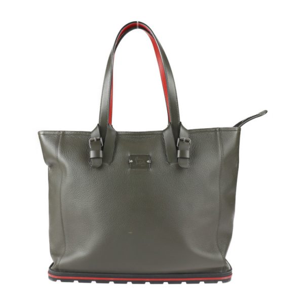 1 Christian Louboutin Kabiker Tote Bag Grain Calf Leather Dark Olive Green