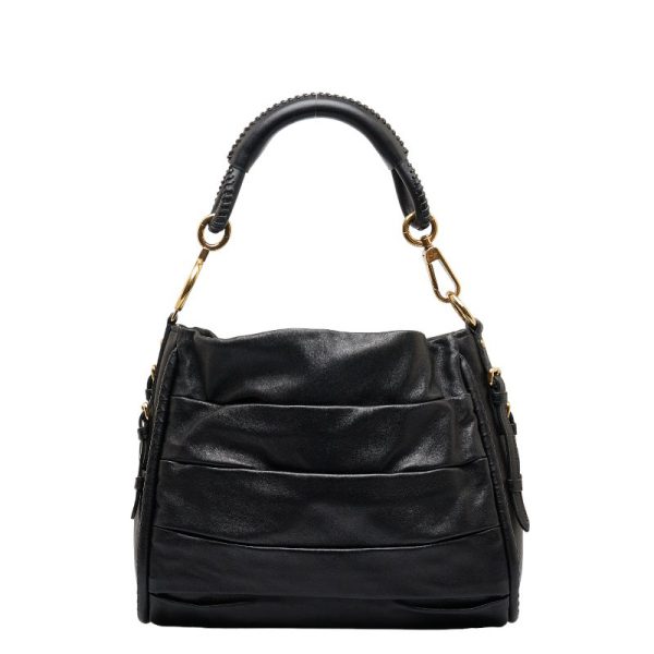 1 Dior Vintage Pleated Hobo Gold Hardware Lambskin Black