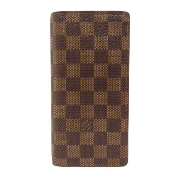 1 Louis Vuitton Portefeuille Braza Damier Ebene Long Wallet With Coin Purse Damier Canvas