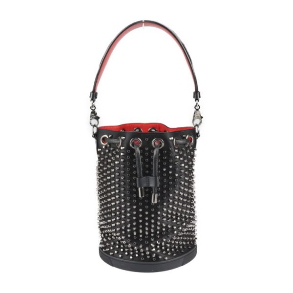 1 Christian Louboutin Shoulder Bag Leather Rubber Black Red