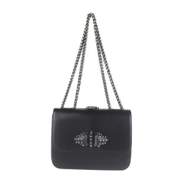 1 Christian Louboutin Shoulder Bag Chain Leather Black