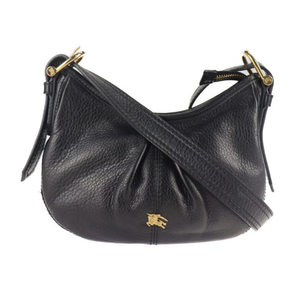 1 Burberry Shoulder Bag Leather Black Gold Hardware