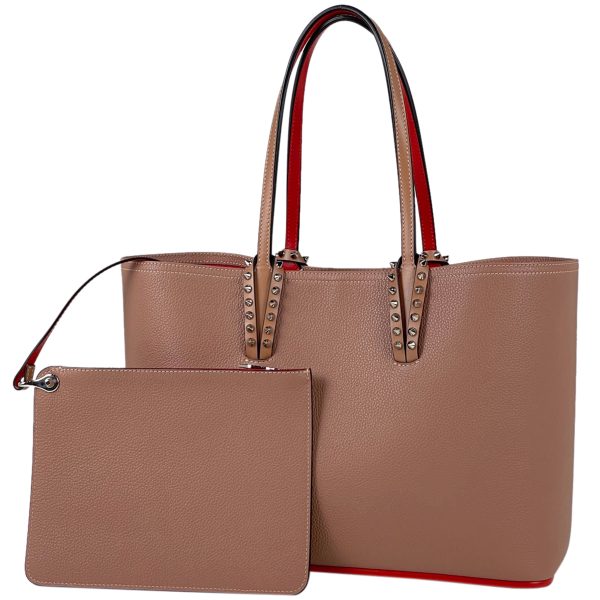 1 Christian Louboutin Kabata Small Tote Bag Shoulder Bag Leather Pink Red