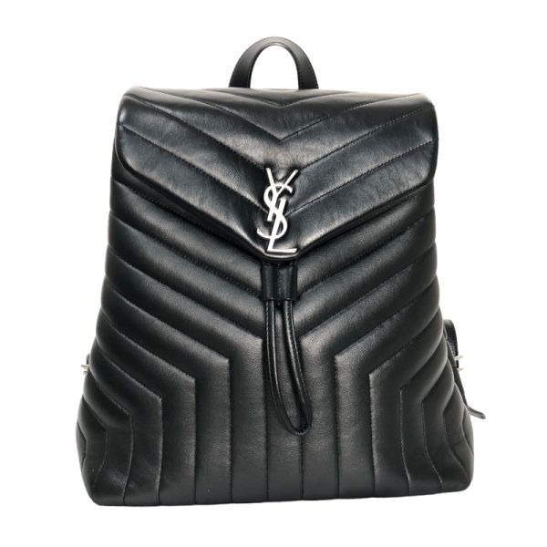 1 Saint Laurent Lulu Backpack Medium Calf Leather Rucksack Daypack Black