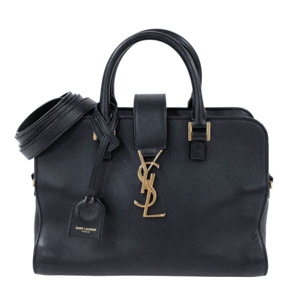 1 Saint Laurent Cabas Small Leather Handbag Black