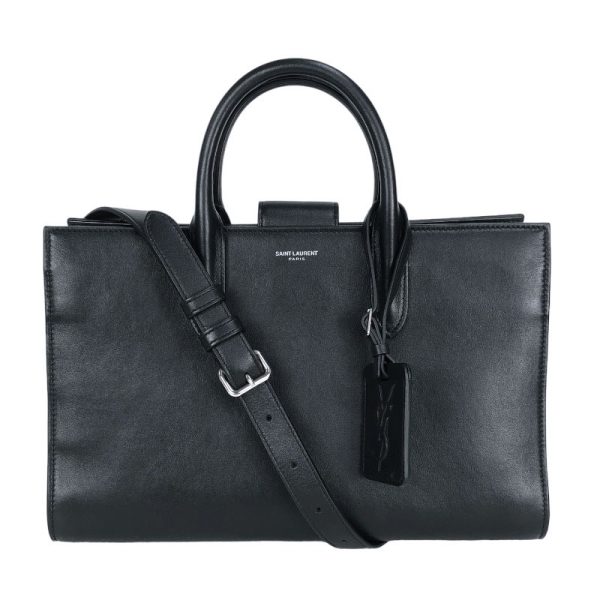 1 Saint Laurent Gauche Calf Black Tote Bag