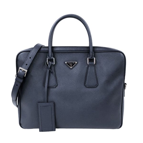 1 Prada Business Bag Leather Navy