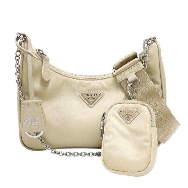 1 Prada Nylon Handbag Shoulder Bag Beige