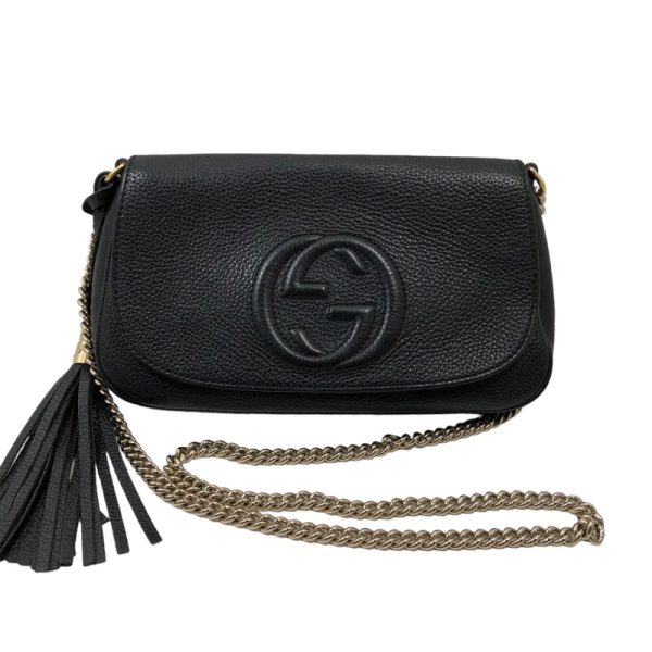 1 Gucci Soho Fringe Leather Shoulder Bag Black