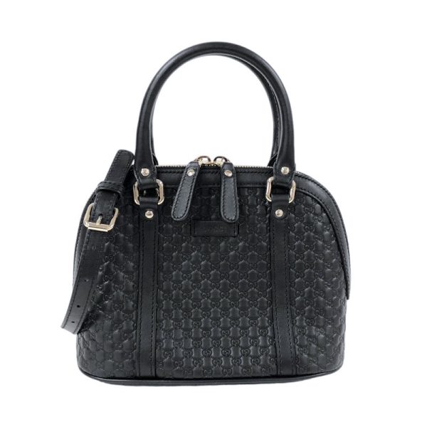 1 Gucci Micro Guccisima 2way Bag Leather Handbag Black