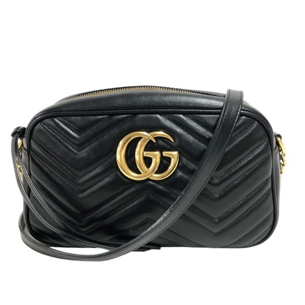 1 Gucci GG Marmont Quilted Small Shoulder Leather Black