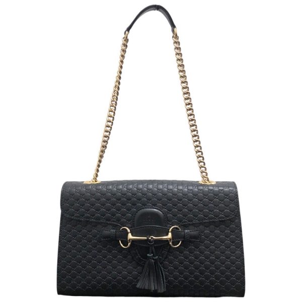 1 Gucci Emily Chain Shoulder Bag Black Leather