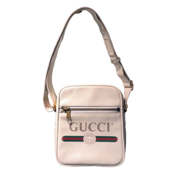 1 Gucci Messenger Bag Gold Hardware Leather Shoulder Bag White