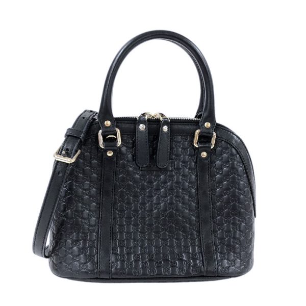 1 Gucci Micro Guccisima 2way Bag Handbag Black