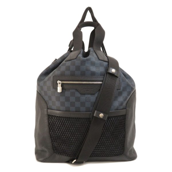 1 Louis Vuitton Match Point Hybrid Damier Cobalt Backpack Daypack Damier Canvas Taiga Leather