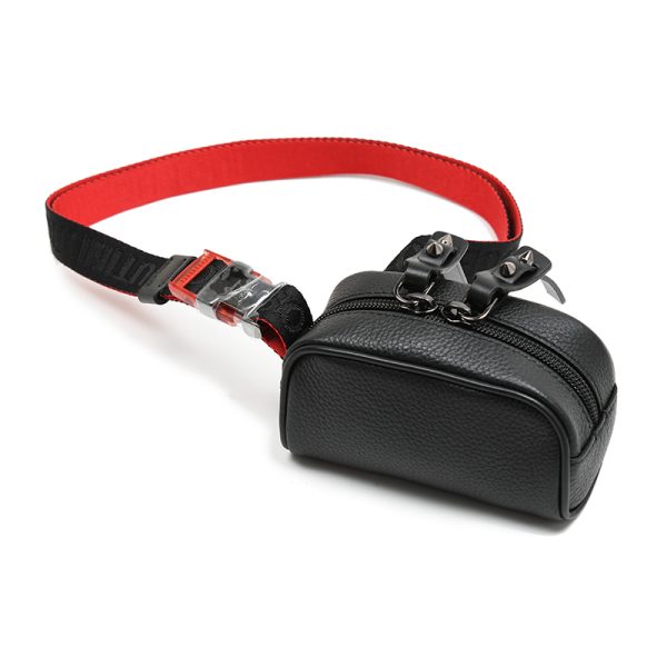 1 Christian Louboutin Blaster Mini Pouch Keyring Bag Black