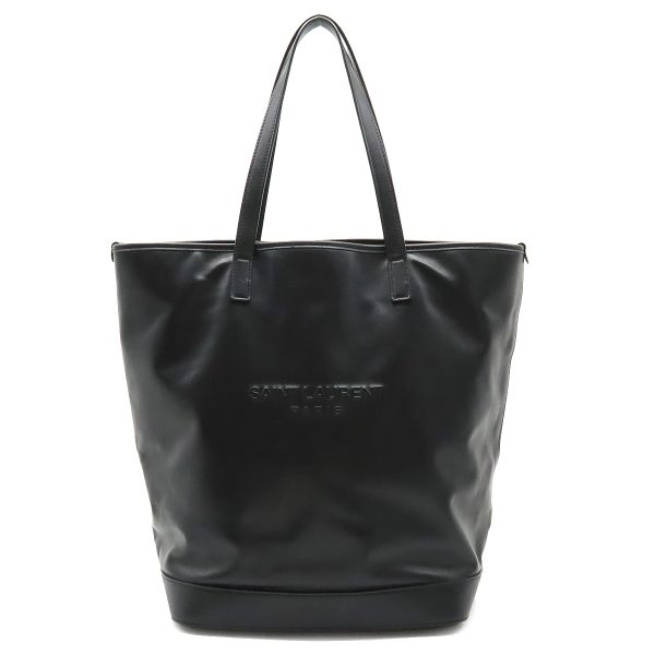 1 Yves Saint Laurent Shopping Teddy Tote Bag Leather Black