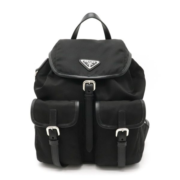 1 Prada Backpack Rucksack Daypack Nylon Black Silver