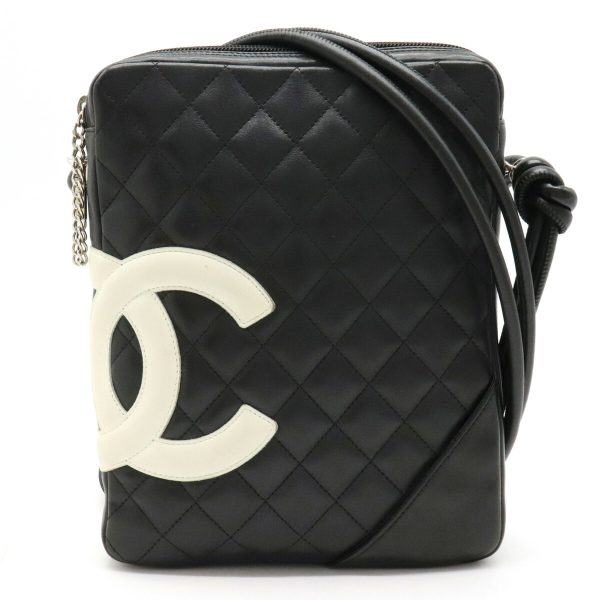 1 Chanel Coco Mark Pochette Shoulder Bag Crossbody Black White