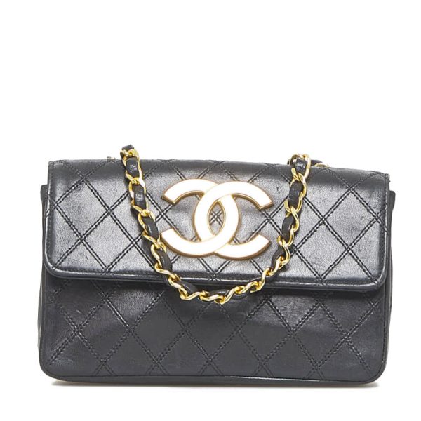 1 Chanel Decacoco Cocomark Bicolore Chain Shoulder Bag Black