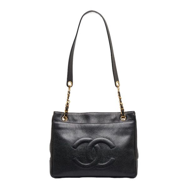 1 Chanel Deca Coco Mark Chain Tote Bag Shoulder Bag Black