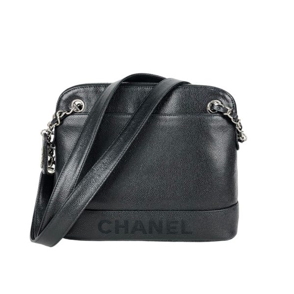 1 Chanel Chain Shoulder Bag Silver Hardware Black