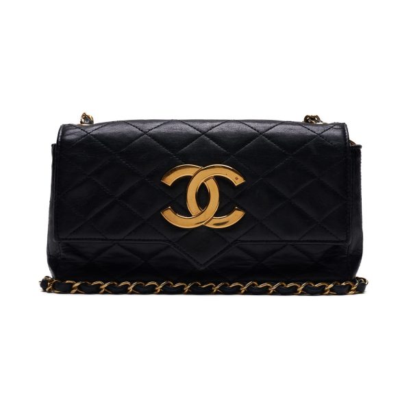 1 Chanel Matelasse Chain Lambskin Shoulder Bag Black