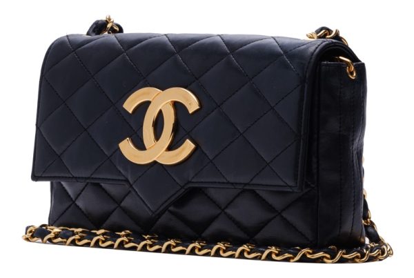 1 Chanel Matelasse Chain Lambskin Shoulder Bag Black