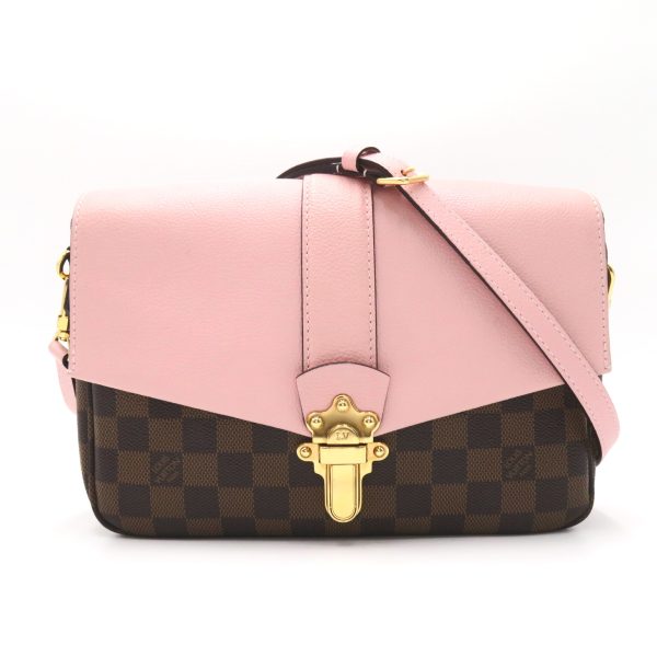 1 Louis Vuitton Clapton Shoulder Bag Magnolia Leather Damier Ebene Pink