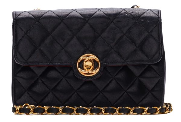 1 Chanel Mini Matelasse Circle Coco Turnlock Chain Lambskin Black