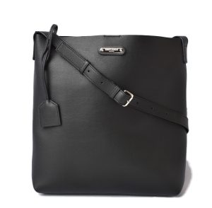 1 Saint Laurent Shoulder Bag Crossbody Messenger Leather Black YSL