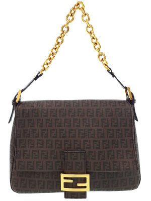 1 Fendi Zucchino Pattern Chain Shoulder Bag