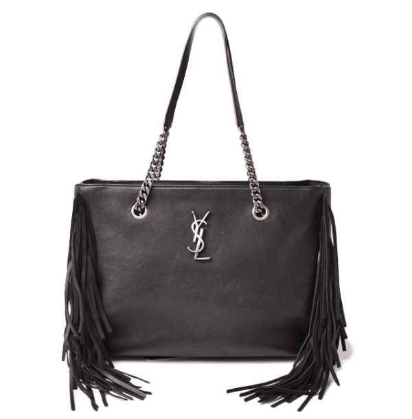 1 Saint Laurent Chain Shoulder Bag Festival Fringe Black