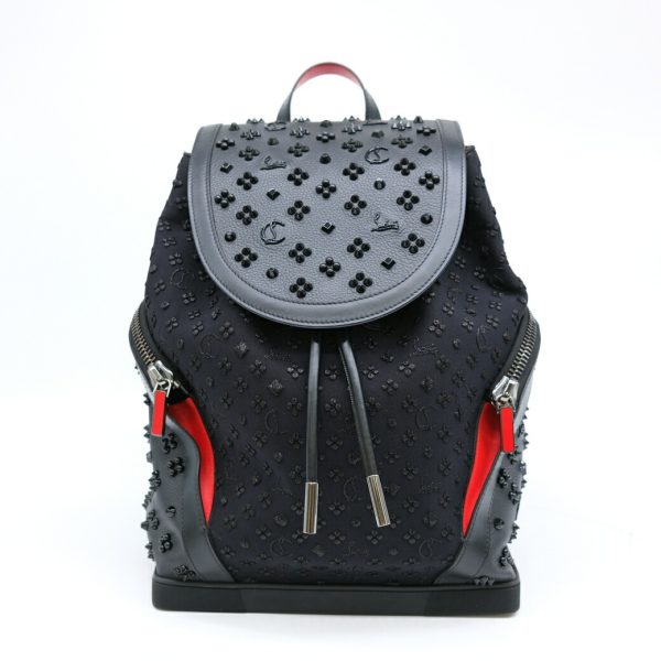 1 Christian Louboutin Backpack Explorer Funk Leather Spikes Studs Embroidery