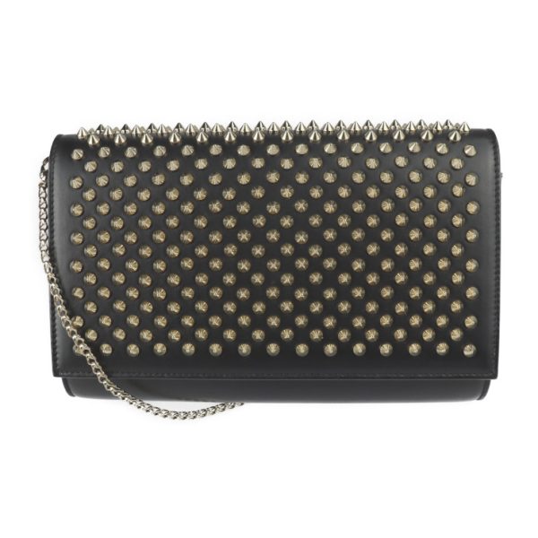 1 Christian Louboutin Paloma Clutch Shoulder Bag Leather Black