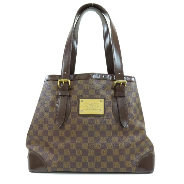 1 Louis Vuitton Hampstead MM Damier Ebene Tote Bag Damier Canvas