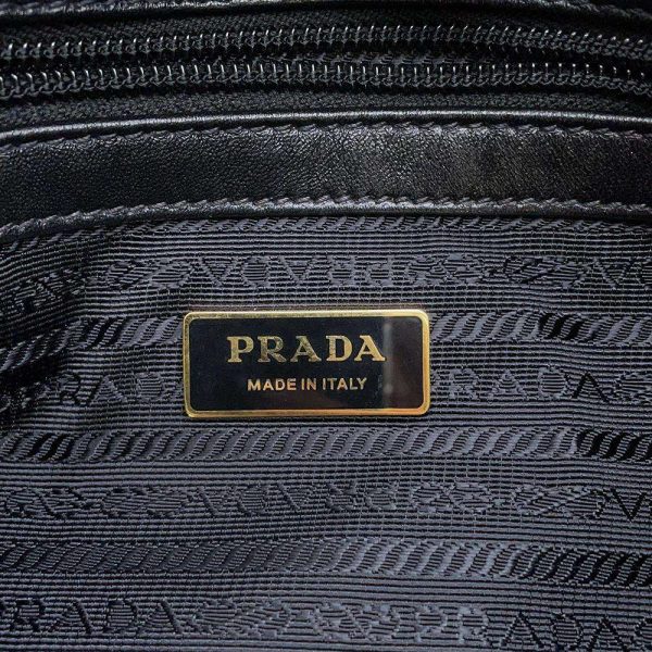 10 Prada Handbag Ribbon Nylon Shoulder Bag Black