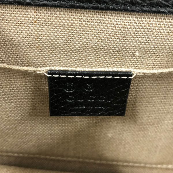 10 Gucci Interlocking G Chain Shoulder Bag Leather Black